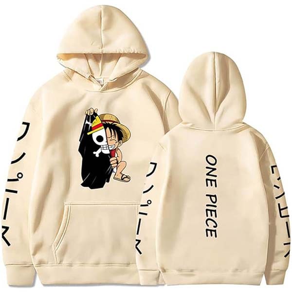 Sudadera One Piece Luffy casual Caqui