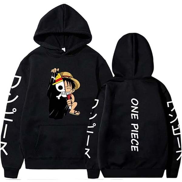 Sudadera One Piece Luffy casual Negra