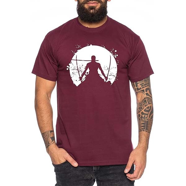 Camiseta Zoro Santoryu con la Luna Granate