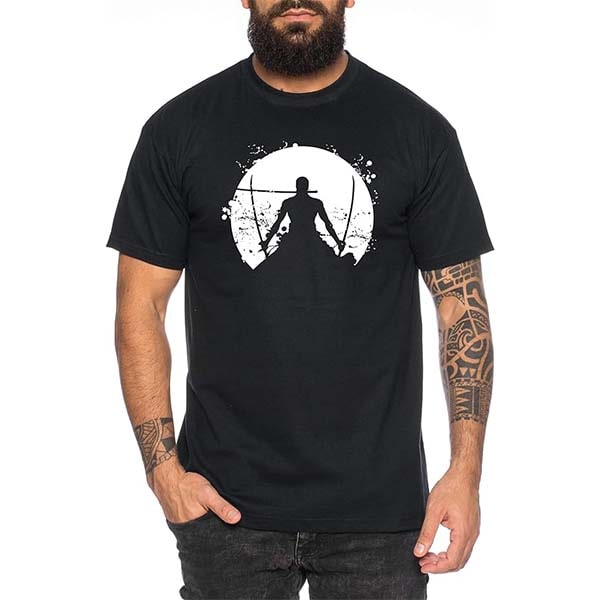 Camiseta Zoro Santoryu con la Luna Negro