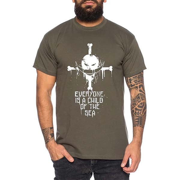 Camiseta simbolo Piratas BarbaBlanca Caqui