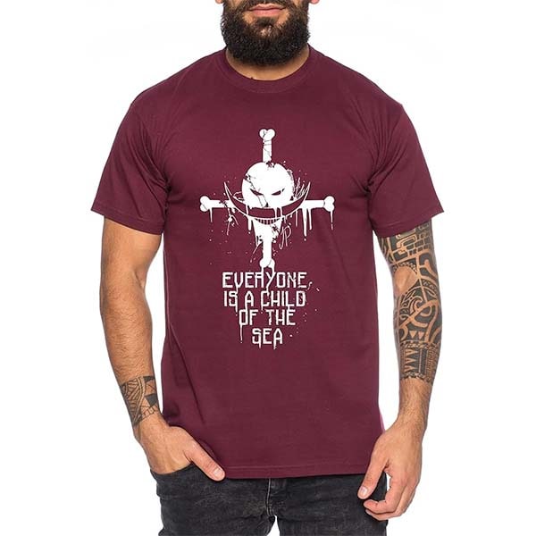 Camiseta simbolo Piratas BarbaBlanca Granate