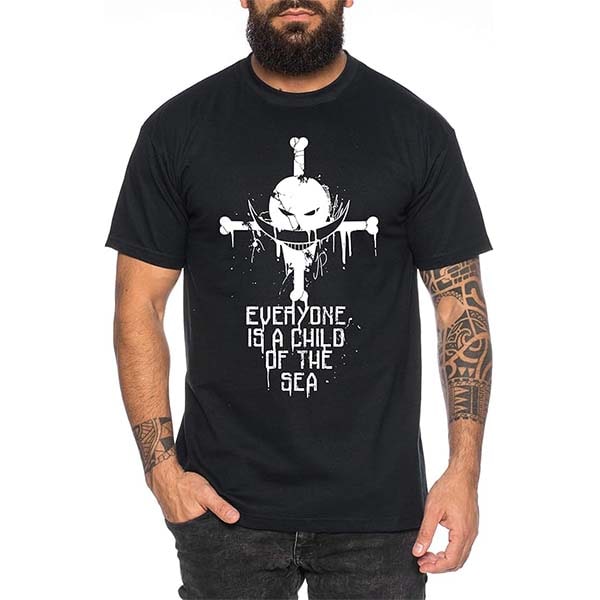 Camiseta simbolo Piratas BarbaBlanca Negra