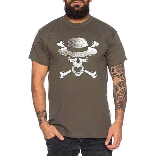 Camiseta One Piece Nueva calavera de Luffy Caqui