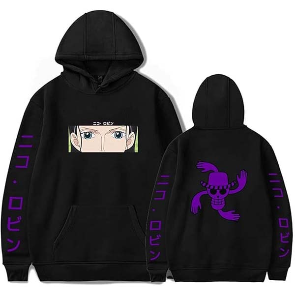 Sudadera de Nico Robin con su logotipo en la espalda Negro