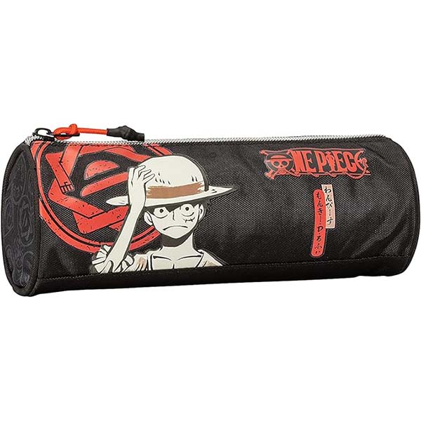 Estuche One Piece Escolar Redondo Negro