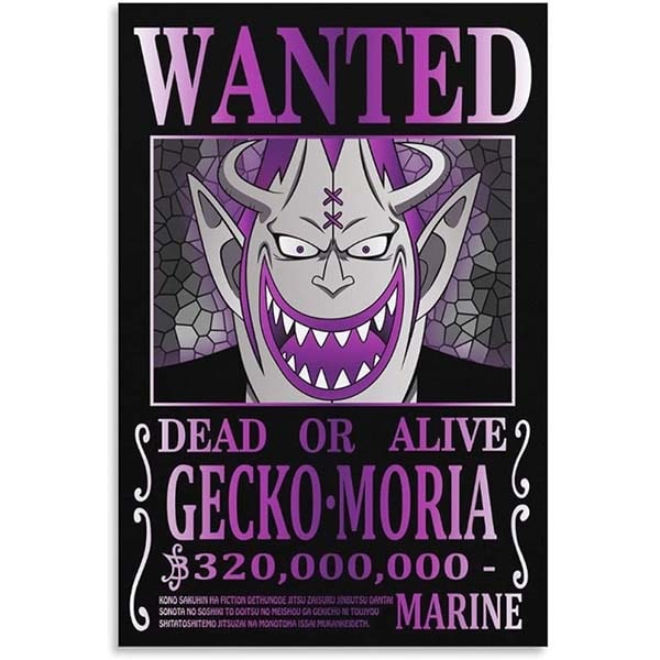 Póster One Piece Wanted Gecko Moria Moderno (30 x 45 cm)