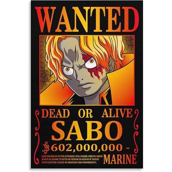 Póster One Piece Wanted Sabo Moderno (30 x 45 cm)