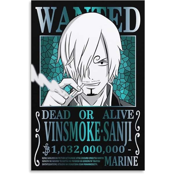 Póster One Piece Wanted Sanji Moderno (30 x 45 cm)