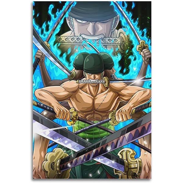 Póster One Piece Zoro tecnica Dios Ashura (30 x 45 cm)