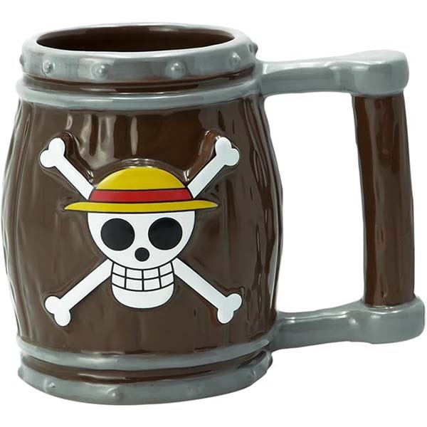 Taza One Piece de Ceramica de Barril con Calavera Mugiwara